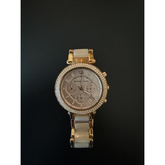 Michael Kors Parker Women Watch MK-5896 Rose Gold Tone BOX (Needs Battery)